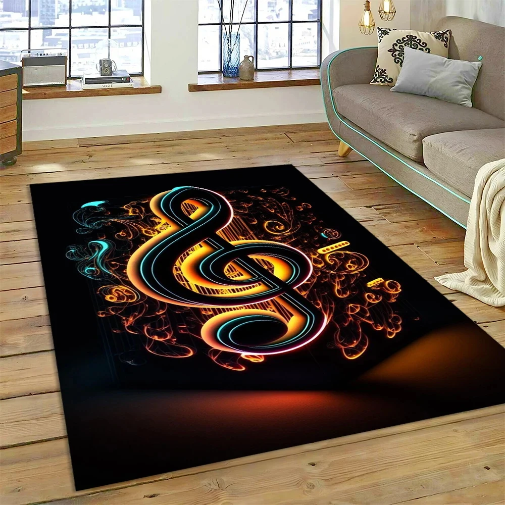 3D Creative Musical Note Piano Art Carpet Rug for Home Living Room Bedroom Sofa Doormat Decor,Child Area Rug Non-slip Floor Mat