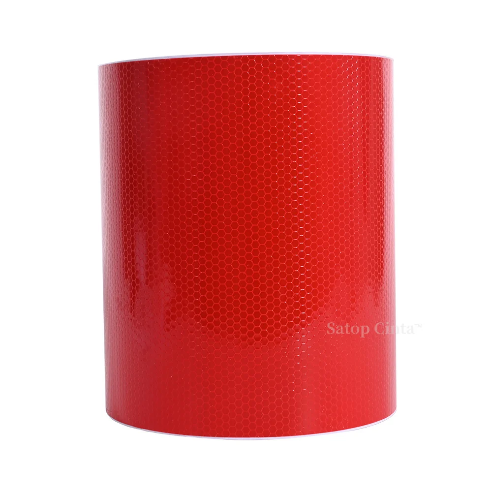 8inch*16FT Red Reflective Film High Visibility Customized PVC Reflector Sticker Waterproof Adhesive Tape For Vehicls Car Trailer