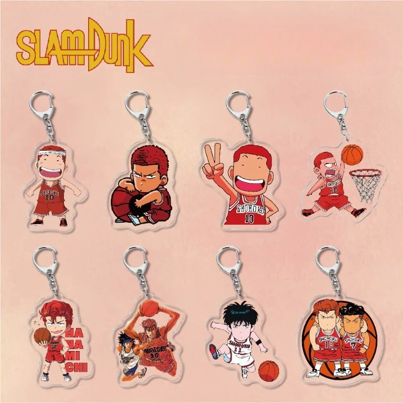 Slam Dunk Sakuragi Hanamichi Rukawa Kaede Anime Peripherals Creative Cartoon Acrylic Keychain School Bag Decoration Pendant Gift