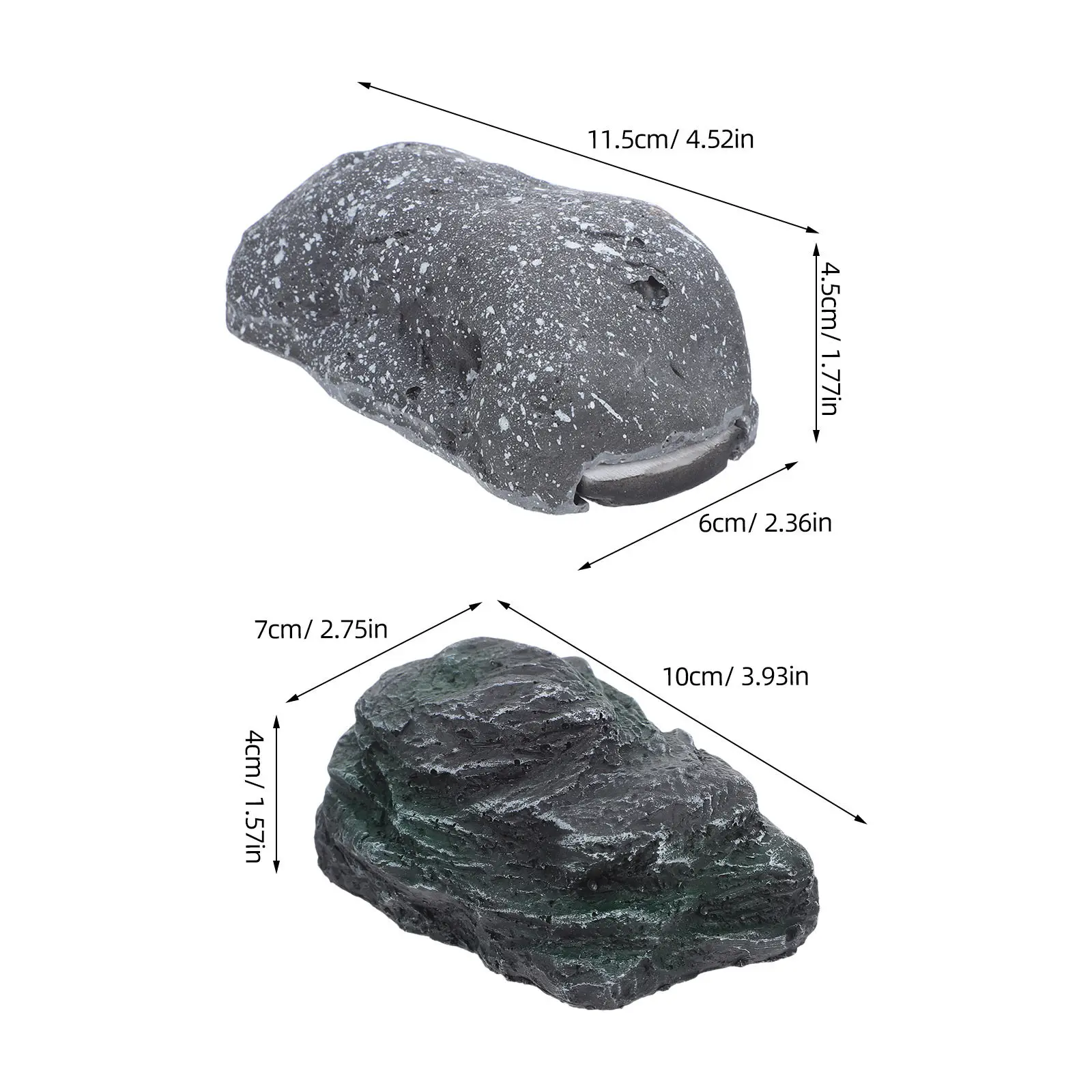 2Pcs Simulated Stone Outdoor Key Box Fake Rock Hider Waterproof Garden Disguised Hidden Key Holder Storage Safe for Yard