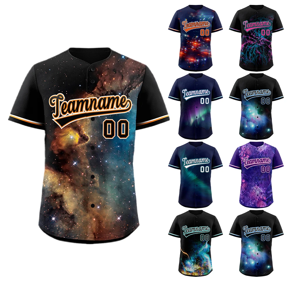 Wholesale Authentic Baseball Jersey Personalized Starburst Pattern Stitched Name Number Logo for Adults Youth Breathable Feature