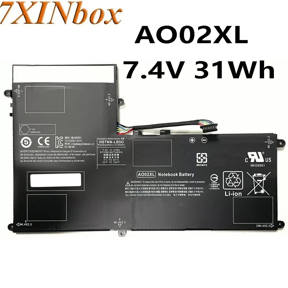 7XINbox AO02XL 7.4V 31Wh Battery for HP ElitePad 1000 G2 HSTNN-LB5O 728250-421 HSTNN-UB5O HSTNN-LB5O 728558-005