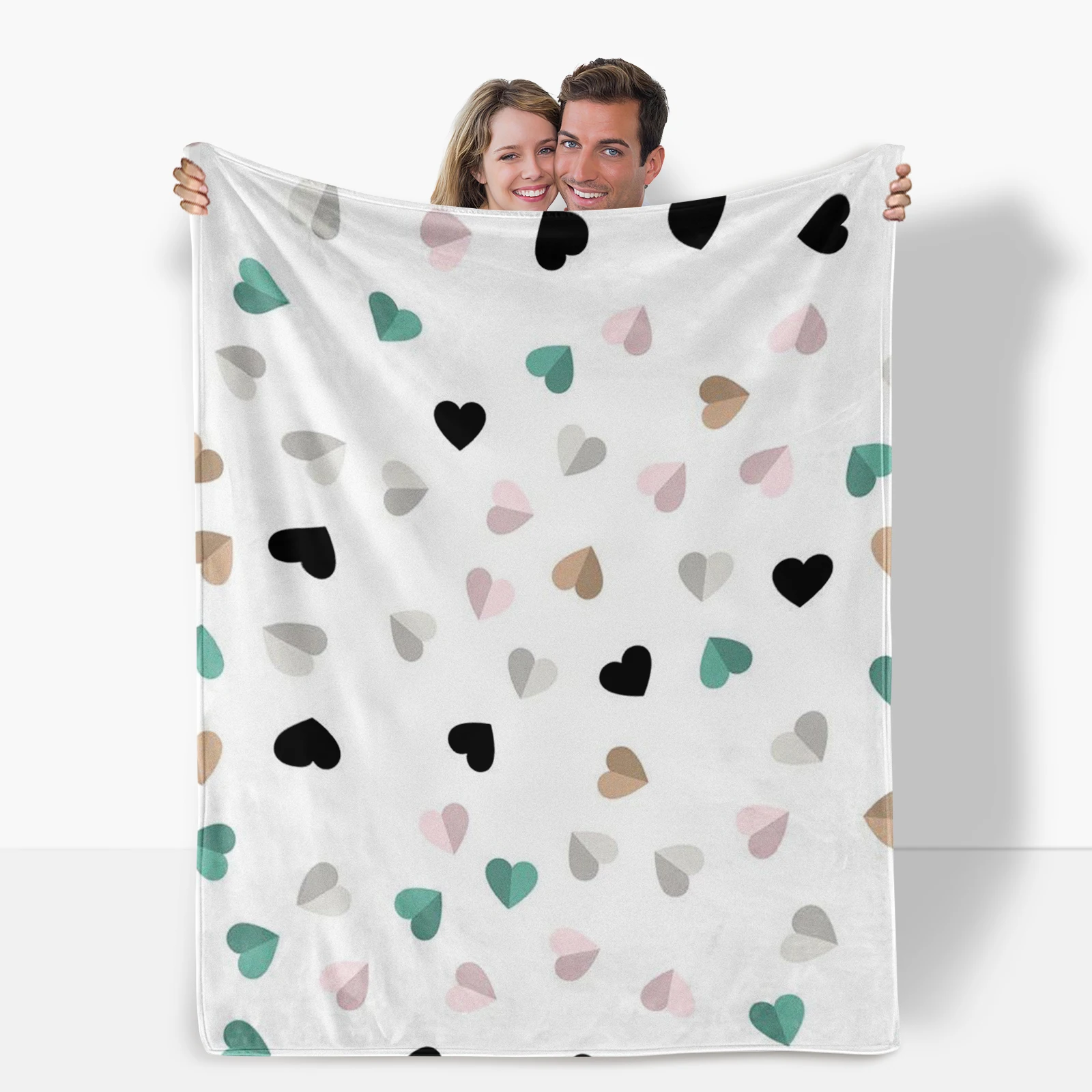 Flannel Valentine S Blanket Each Colorful Heart Symbolizes A Wish For Love Offering Endless Warmth And Support