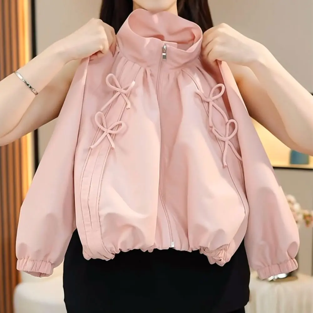 Girls Fashion Jacket Spring Korean Style Baseball Coat Kids Autumn Casual Zip Up Outerwear Cute Cartoon Clothing