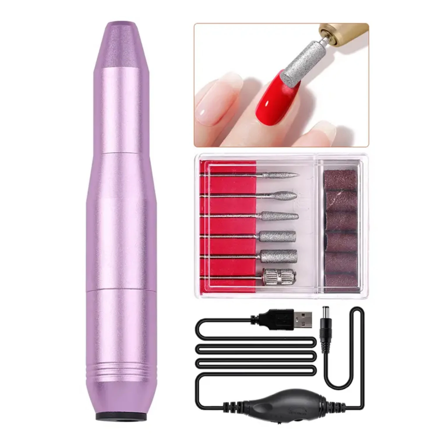 

Convenient and effective portable professional electric rechargeable nail drill machine for acrylic gel nails - ideal choice for