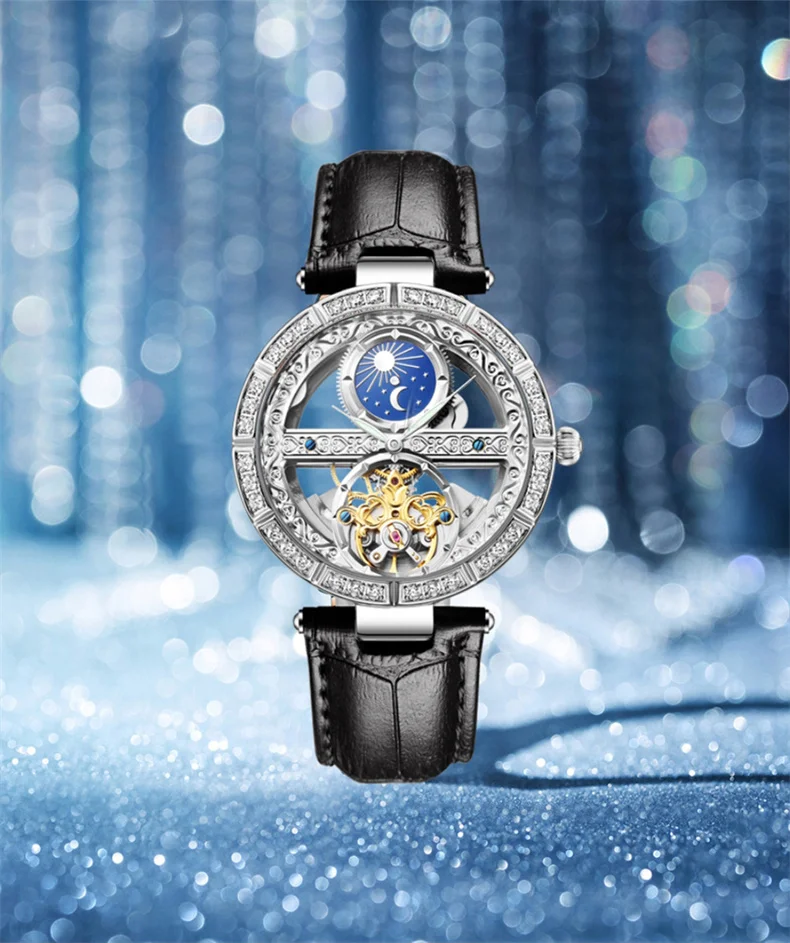 Women Automatic Mechanical Watch Top Brand Luxury Leather Waterproof Watches Ladies Skeleton Tourbillon Clock reloj mujer New Sc4683b573528453a803dd733dd47ff0c2