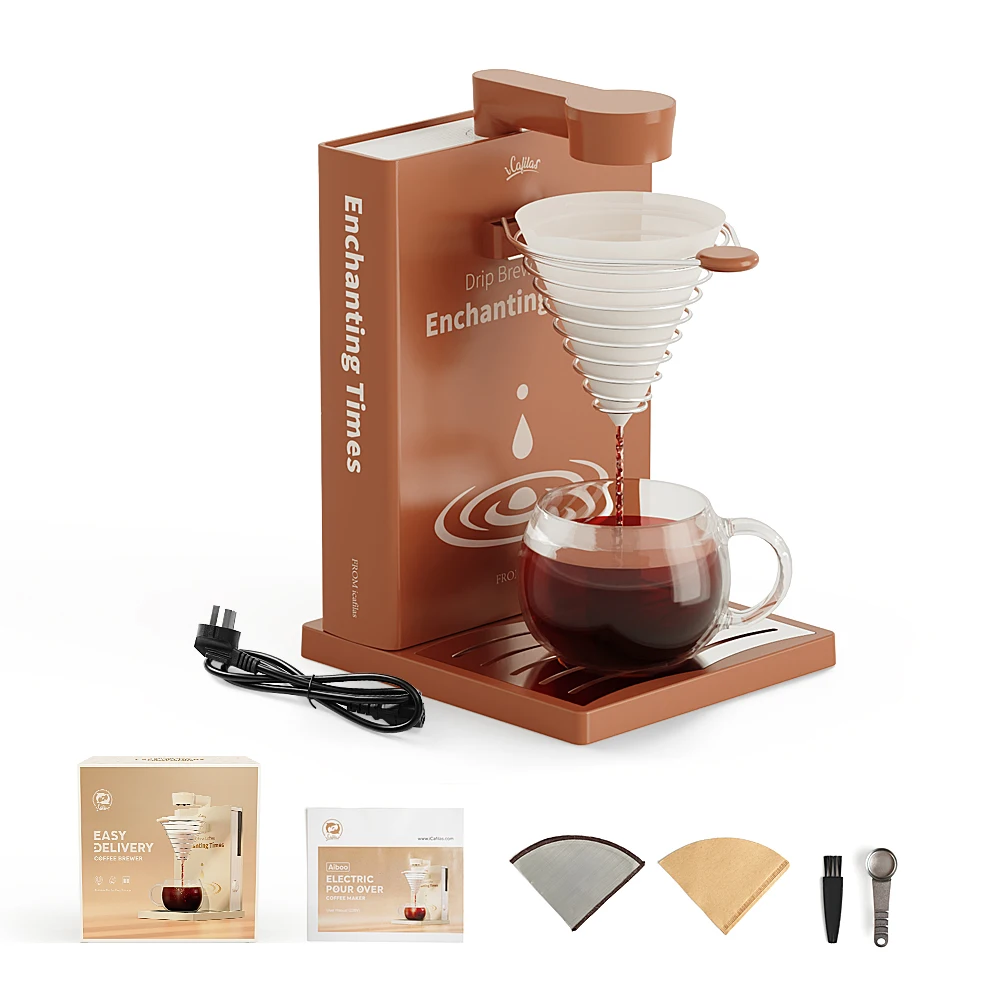 

American Dripping Coffee Maker Machine Automatic Drip Cafeteria with Filter Paper Detachable Electric Mini Coffee Brewer