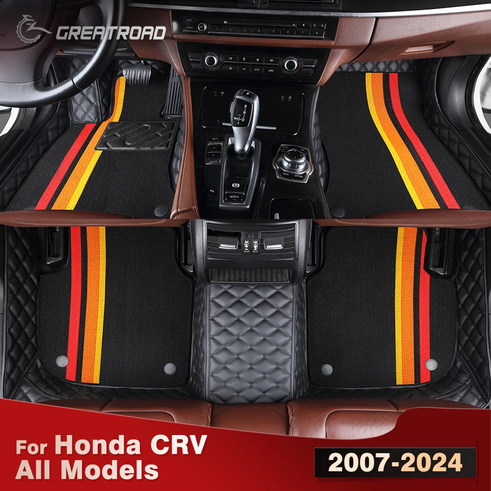 

Для Honda CRV всех моделей 2007-2024 двухслойные автомобильные коврики на заказ, автомобильный ковер, аксессуары для интерьера