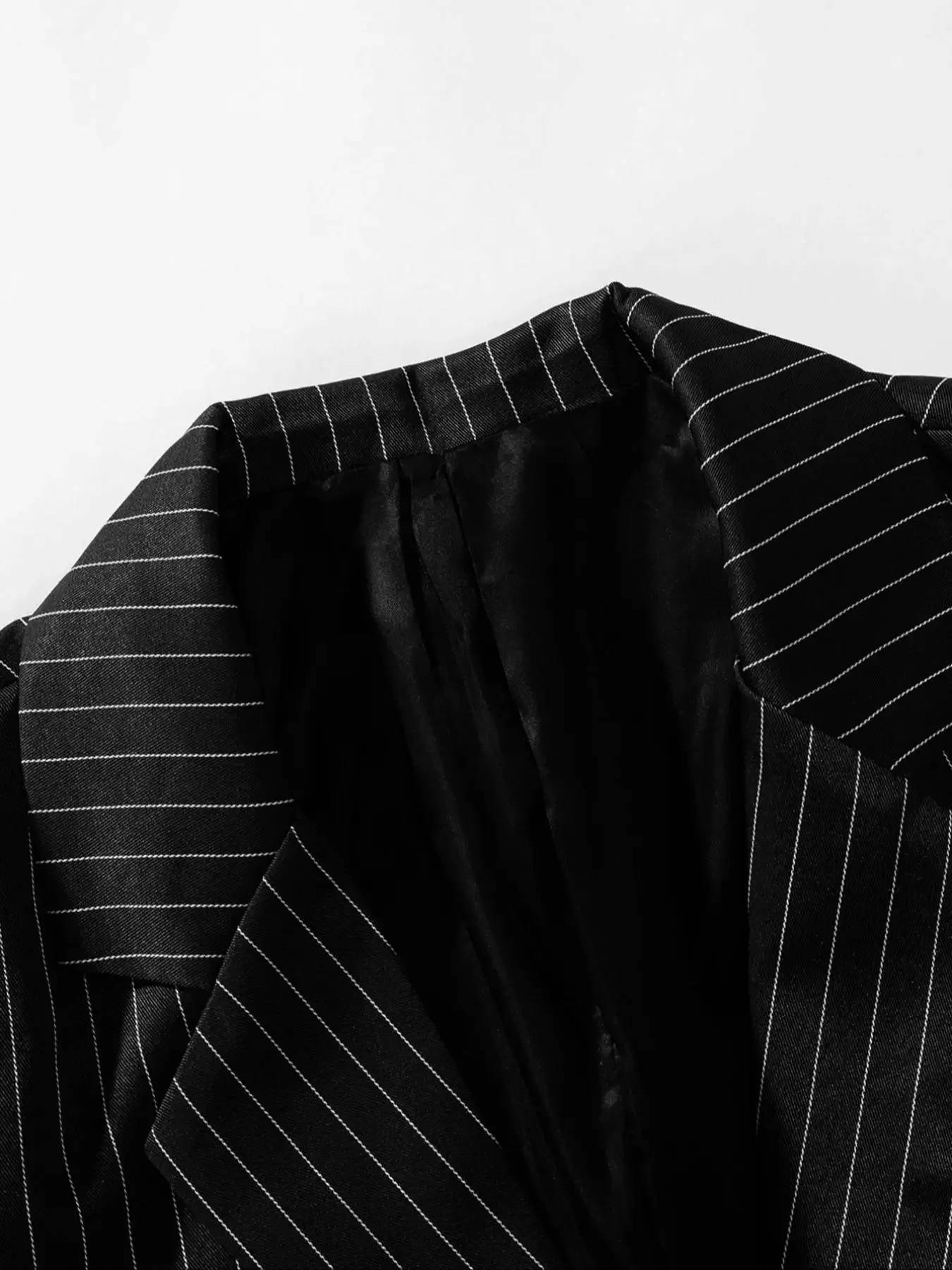 2-teiliger Herrenanzug im leichten Business-Stil, einreihig, gestreift, ohne Stretch, Blazer und Hose, für formelle Anlässe – Detail 8