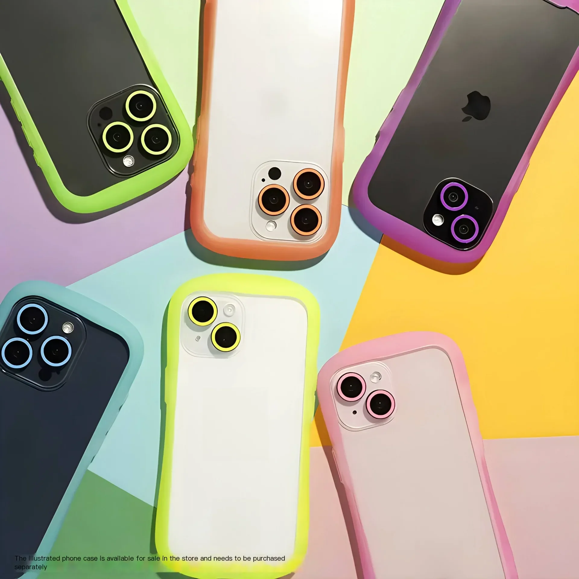 2-3 قطعة لون فريد المبهر Noctilucent حامي الكاميرا الحال بالنسبة آيفون 14 12 15 11 13 برو ماكس عدسة غطاء الكاميرا الزجاجية