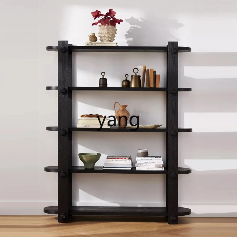 

LTT Nordic solid wood bookshelf modern simple five-layer floor-to-ceiling display shelf study office bookcase