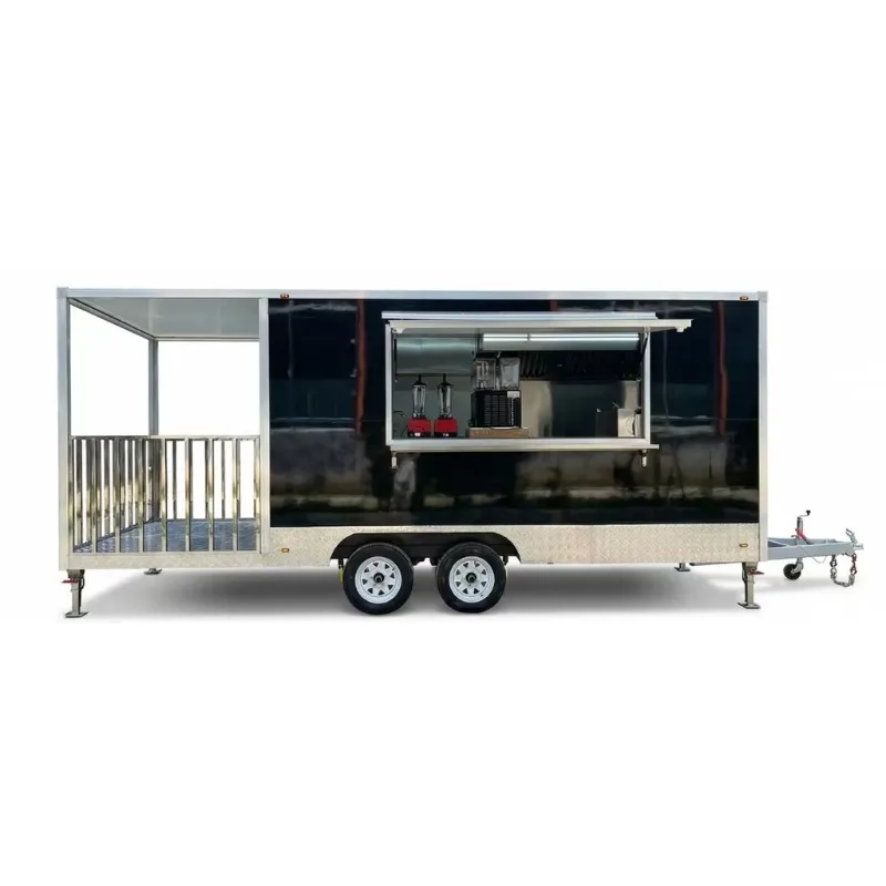 Customized Premium Quality Fully Equipped Composite Board Food Cart And Truck Trailer With Full Kitchen For Fast Food Restaurant