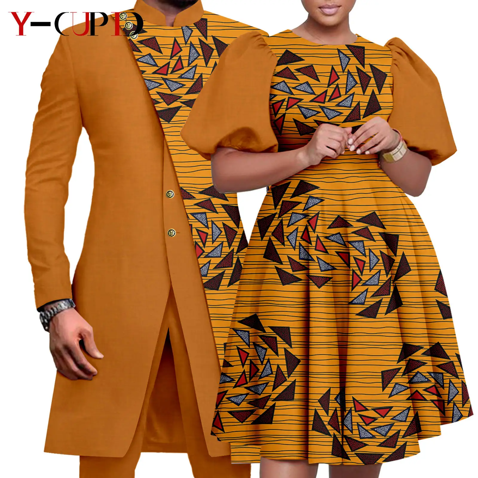 Ensemble Deux Pièces Tribalbyn – Imprimé Africain Bleu Et Or, Taille S, Neuf Avec étiquettes (Zambie)
