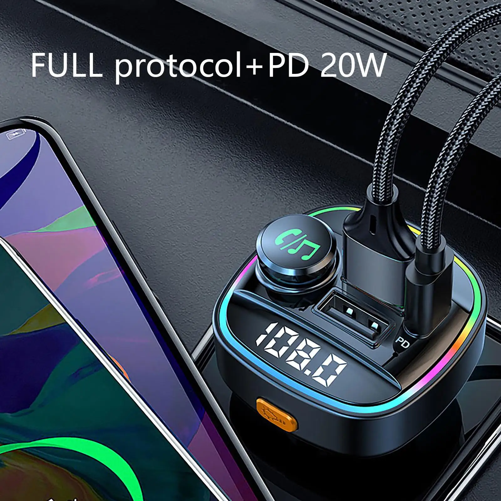 FM Transmitter Bluetooth 5.0 Wireless QC3.0 MP3 Player for All