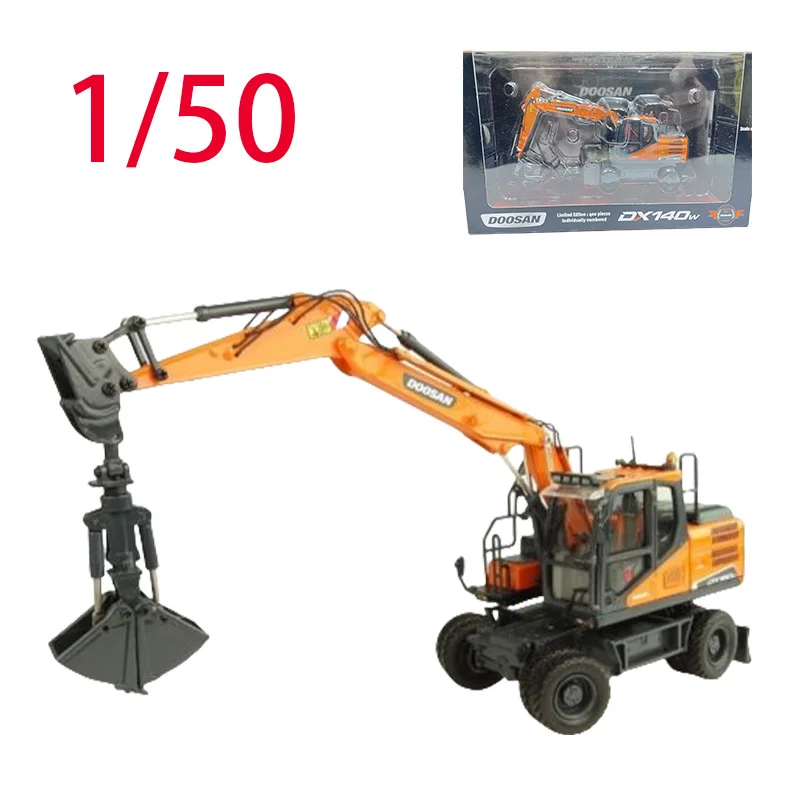 

UH Diecast 1/50 Scale DOOSAN DX160W Wheel type Excavator Loader and Alloy Engineering Vehicle Model Toys for Boys Gift