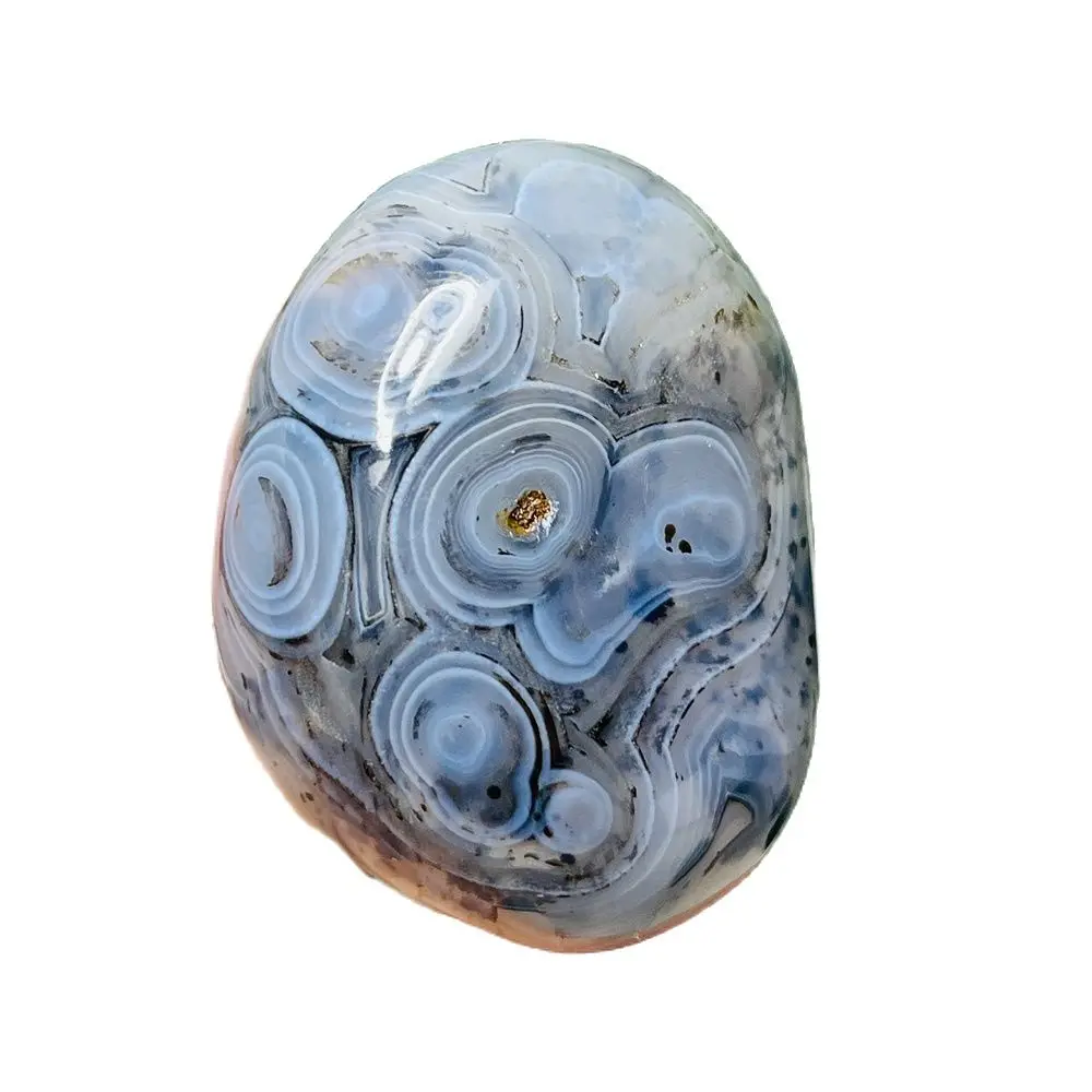 Madagascar Natural Black Rune Agate Eyes Agate Home Room Ornaments Holiday Gift Crystal With Stone Healing Chakra Meditation