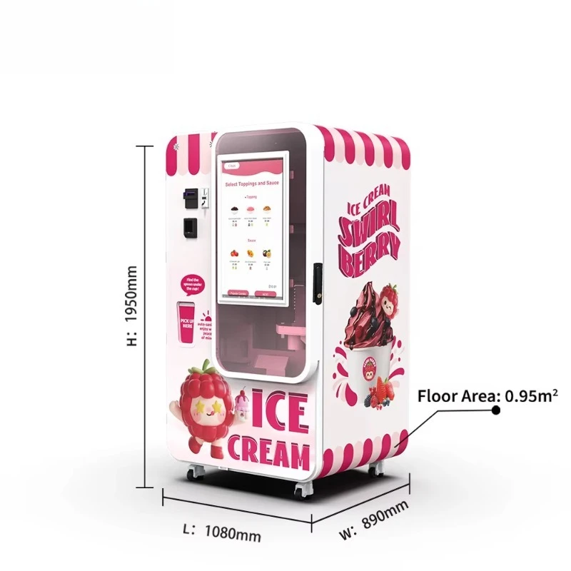 Máquina Expendedora de Helados Inteligente Personalizada, Automática, Compatible con Monedas y Tarjetas de Crédito, Múltiples Opciones, Centro Comercial