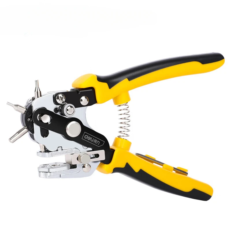 Deli Multifunctional Punching Pliers Household Small Belt Watch Leather Bag Puncher Labor saving Single Hole Punching Tool