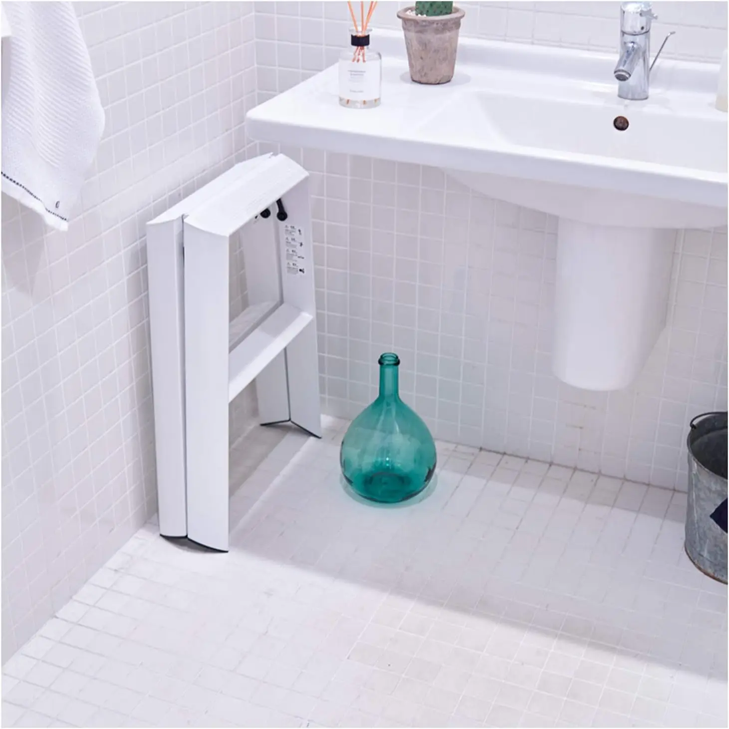 Escadas Lucano Step Stool, 2 degraus, branco