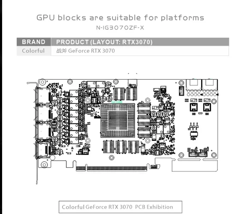 Imagem -02 - Bykski Gpu Bloco de Água para Geforce Rtx 3070 Nb-v Colorido Resfriamento Líquido de Placa Gráfica com Placa Traseira Vga Cooler N-ig3070zf-x