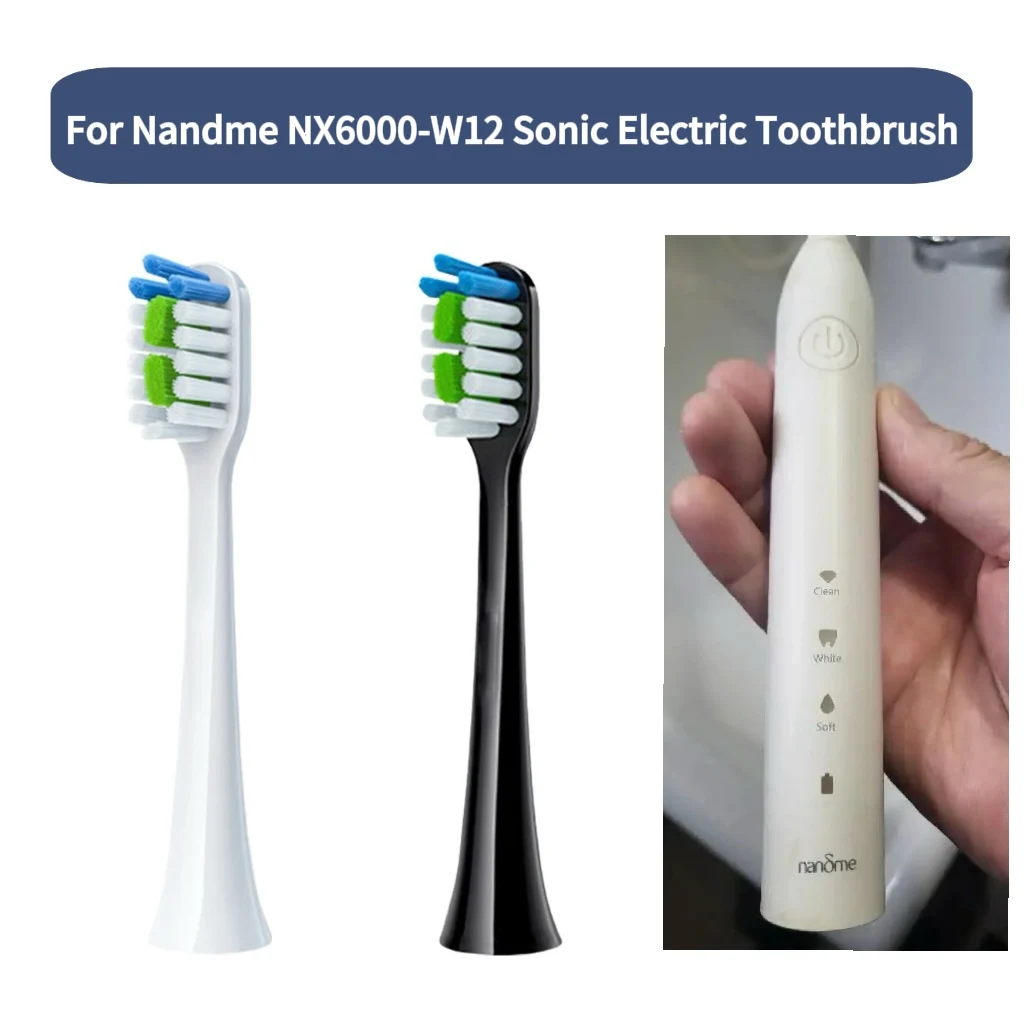 Replacement Toothbrush Heads For Nandme NX6000-W12 Sonic Electric Toothbrush Soft DuPont Bristles Nozzles ,4/8/16PCS