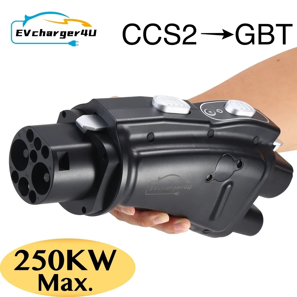 EVcharger4U CCS2 a GB/T EV Adaptador convertidor DC 250A 1000V 250KW CCS Combo 2 a GBT Adaptador de carga de vehículo eléctrico