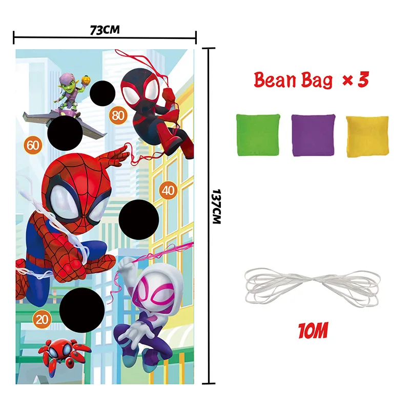 spider man Theme Party Throw Game Banner Birthday Party Decoration Children\'s Party Sandbag Game Background Toy birthday gift