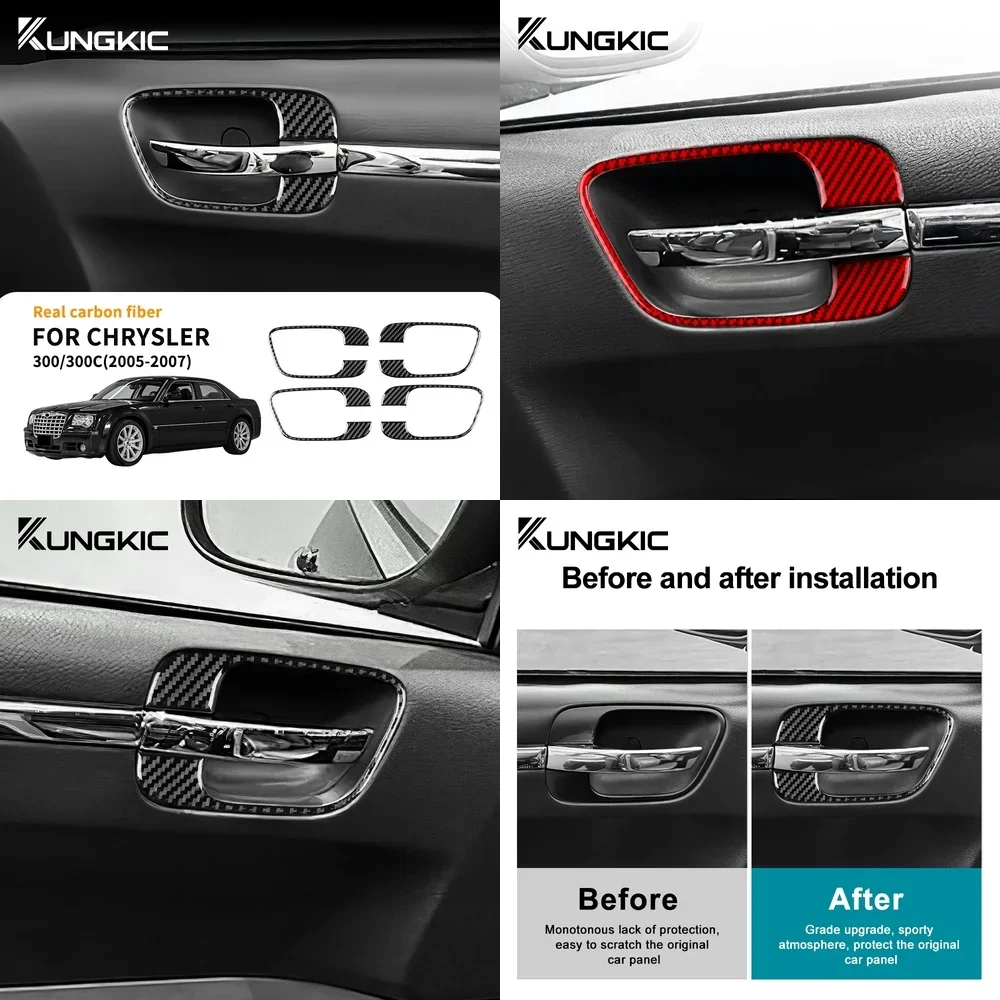 

Carbon Fiber Car Interior Sticker for Chrysler 300 300C 2005 2006 2007 Door Handle Trim Dashboard Decor Auto Accessories Styling