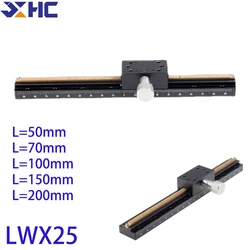 X Axis  LWX25 L=50-200mm Long-range Dovetail groove Trimming  Sliding Table Stage Manual Displacement Platform XLWG