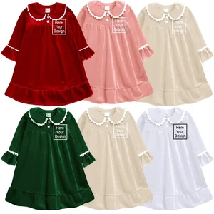 Velvet -Pyjamas von Jungen und Mädchen und Mädchen, Kinder, Kinder, Winter, Urlaubskleidung, Anzug, Fügen Sie Ihren Text hinzu, personalisiert, Pyjama 12 Hauptverkäufe personalisierte Roben mit Namen - №6