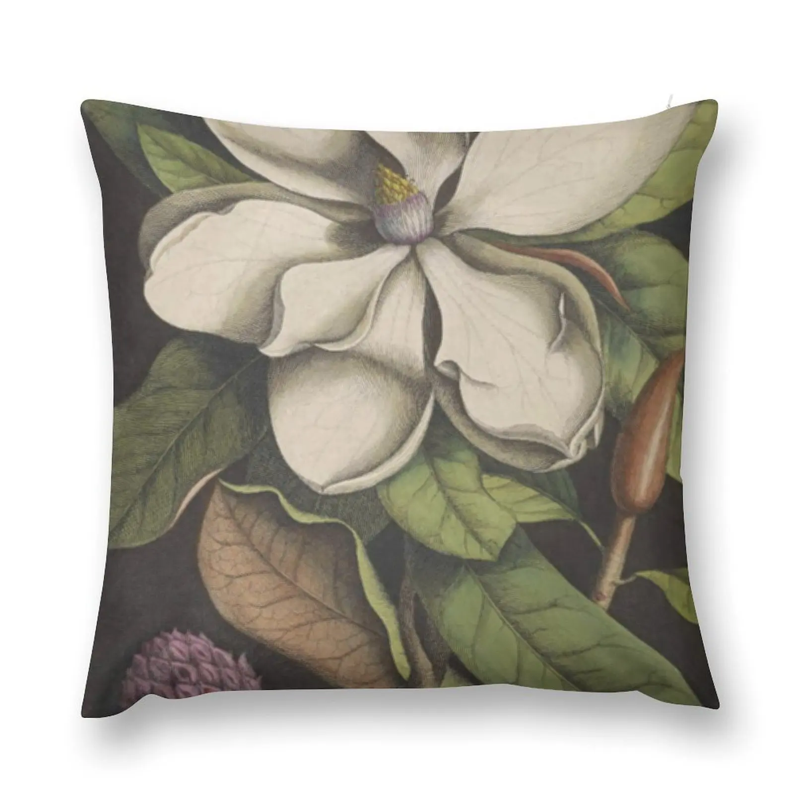 Dark Magnolia Throw Pillow christmas supplies ornamental pillows Ornamental Pillow pillow