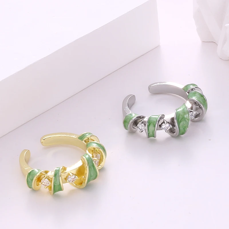 Retro Hand-craft Enamel Technique Special Craft Exquisite Jewelry Ring Surround Three-dimensional Modeling New Design Season