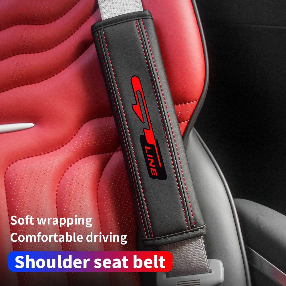 

Car Seat Belt Strap Protector Pads Seat Belt For Forte Ceed Cerato K3 K5 K9 K7 Proceed Sportage GT Line Supra Seat Belt Padding