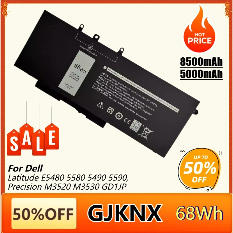 

GJKNX 68Wh Laptop Battery for Dell Latitude 5280 5288 5480 5580 5488 5491 5495 5490 5590 5591 E5280 E5480 Precision 15 3520 3530