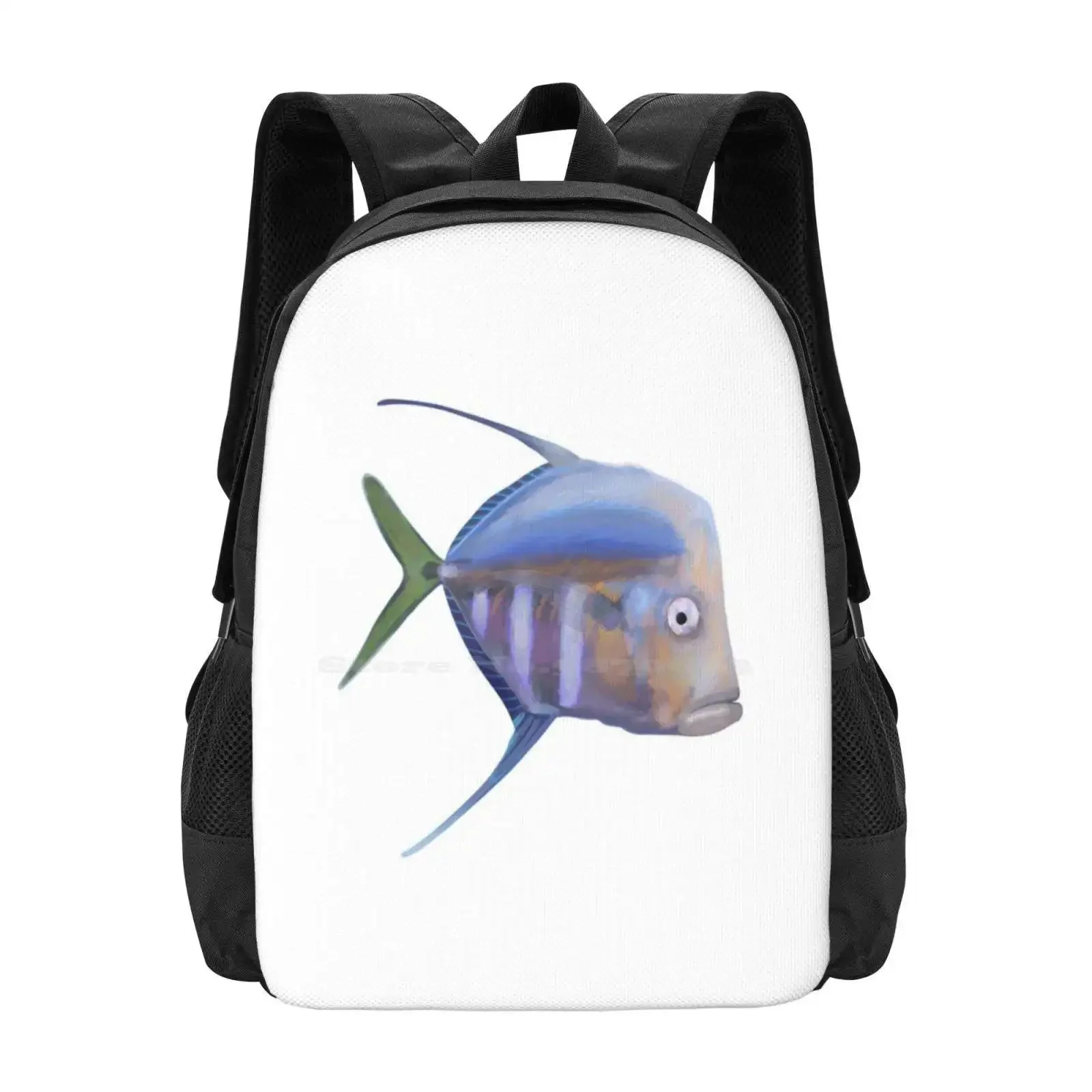 

Funky Fish: Lookdown Hot Sale Schoolbag Backpack Fashion Bags Color Fish Lookdown Rainbow Vibrant Bright Shiny Ocean Animal