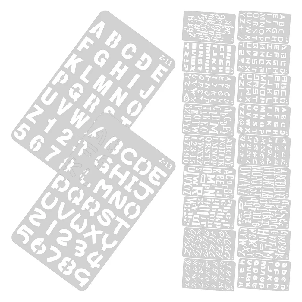 2세트 플라스틱 알파벳 글자 스텐실 재사용 가능한 템플릿 DIY 페인팅 스크랩북 저널 공예 창의적인 스크랩북킹