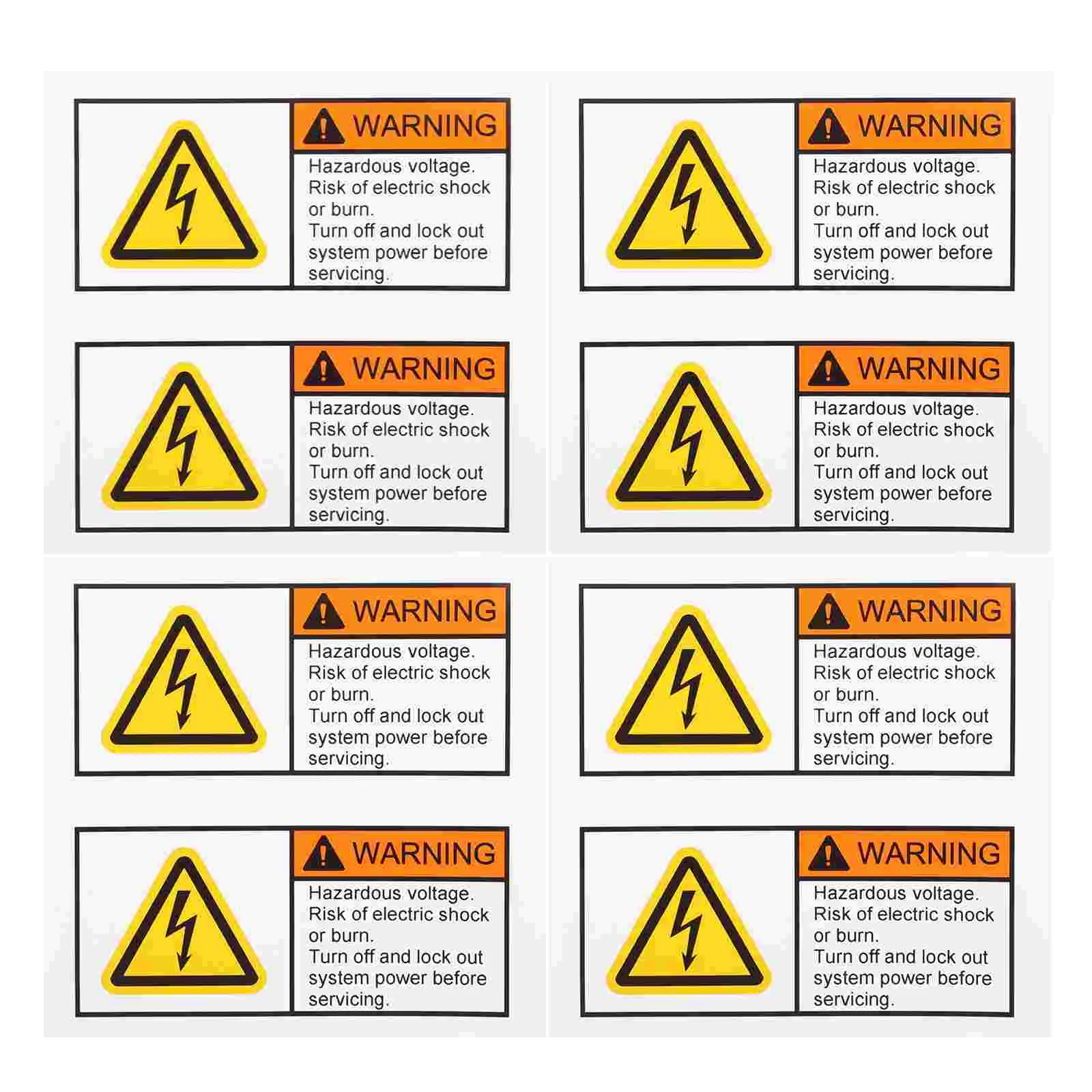 2 Pcs Warning Sticker Voltage Identification Label Fire Extinguisher Emf Pp Electric Shocks for