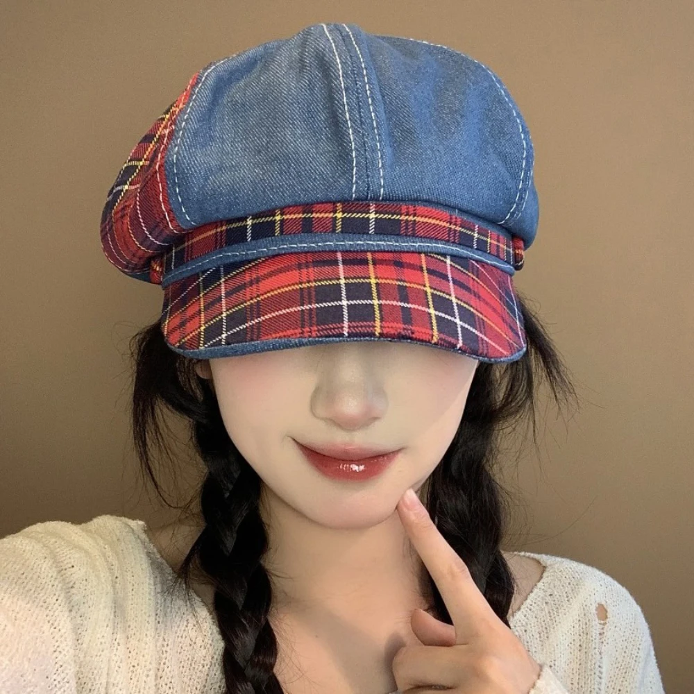 HT4853 Berets für Frauen Neue Frühling Sommer Herbst Zeitungsjunge Mütze Plaid Künstler Maler Baskenmütze Hut Weibliche Achteckige Kappe Dame Baskenmütze Kappen – Detail 11