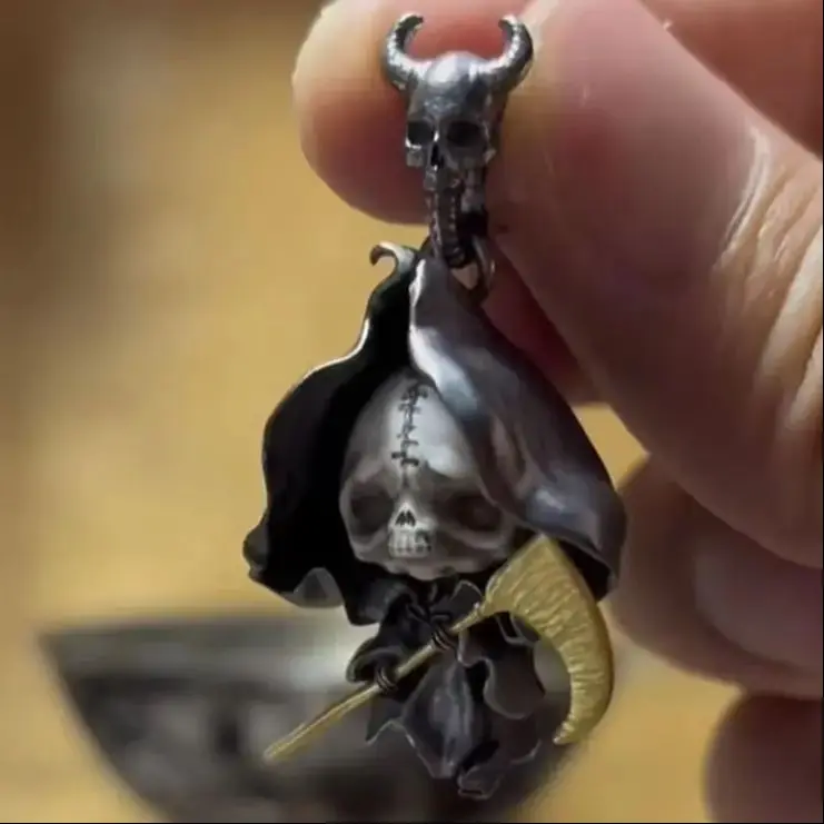 

Original Scythe God of Reaper Pendant Niche Art Creative Unique Fashion Personality Dark Retro Accessories