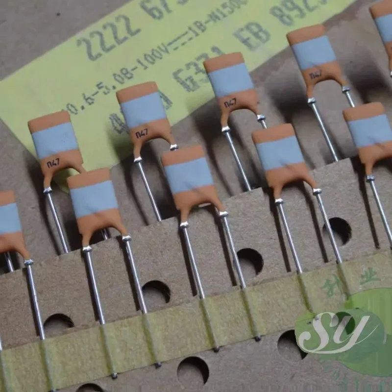 5PCS 0.00047uf/100v 470pf n47 0.47nf 471 ใหม่ 2% ทองแดง pin เงินฟิล์มเซรามิค
