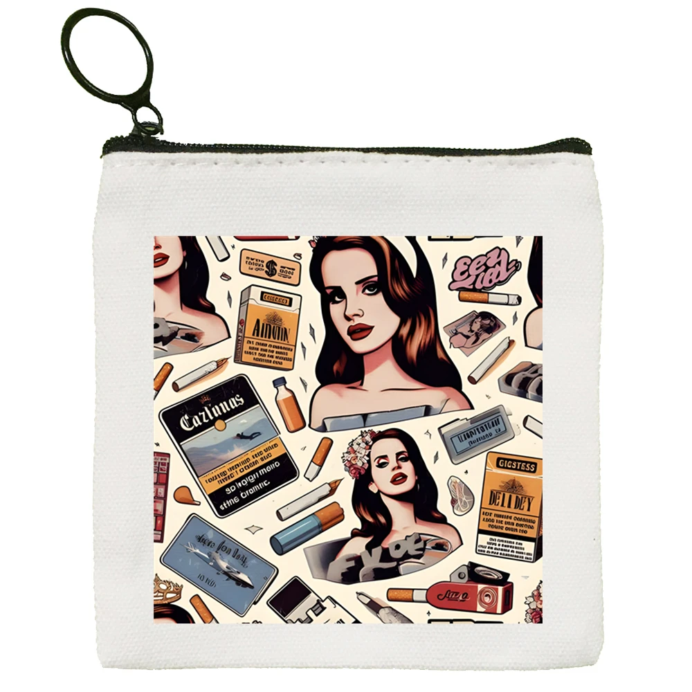 Lana Del Rey Ldr Canvas Card Coin Purse Female Cute Simple Coin Mini Zipper Bag