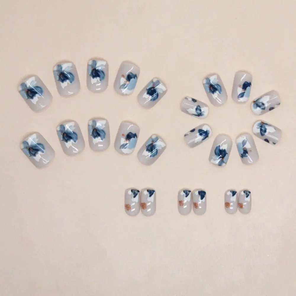 Unghie finte rotonde corte staccabili sfumate rosa simpatico orso unghie finte tramonto autunno punte per unghie francesi per fai da te