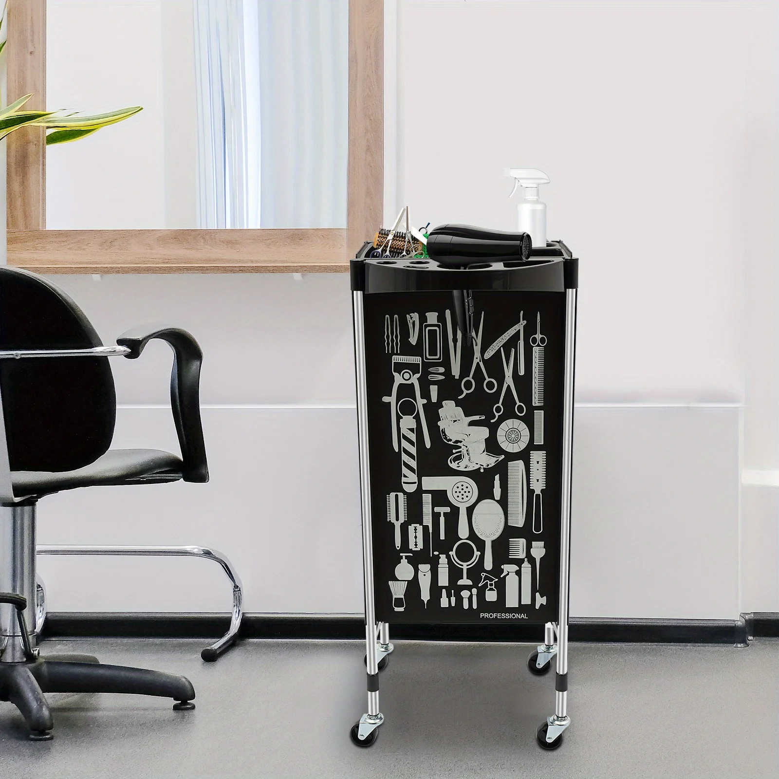 6 Tiers Beauty Trolley, DSYOGX Hairdressing Trolley on Wheels,Salon Barber Storage Drawer Storage Cart with 5 Drawers,for Salons