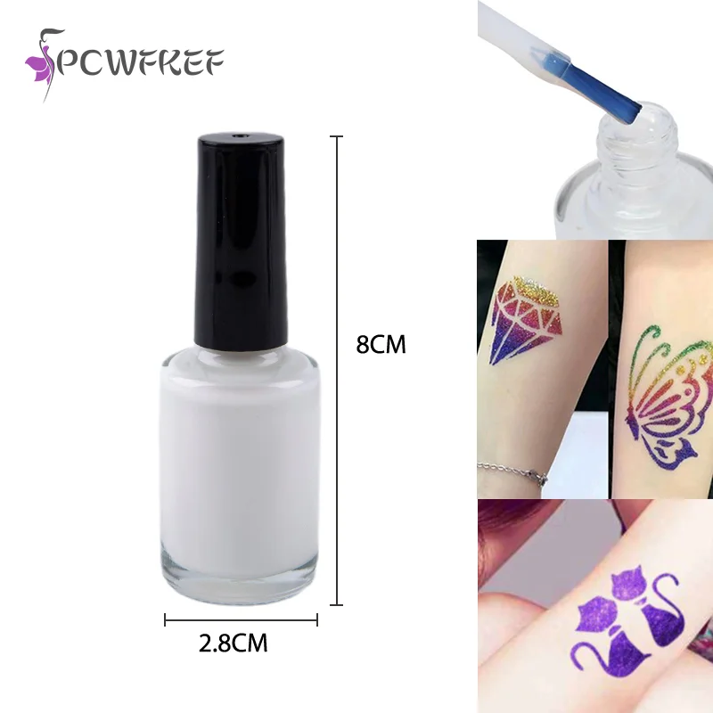 

Glitter Tattoo Body Glue 16ml Fashion Painted White Glue Body Adhesive For Temporary Glitter Tattoos Body Nail Art Tattoo