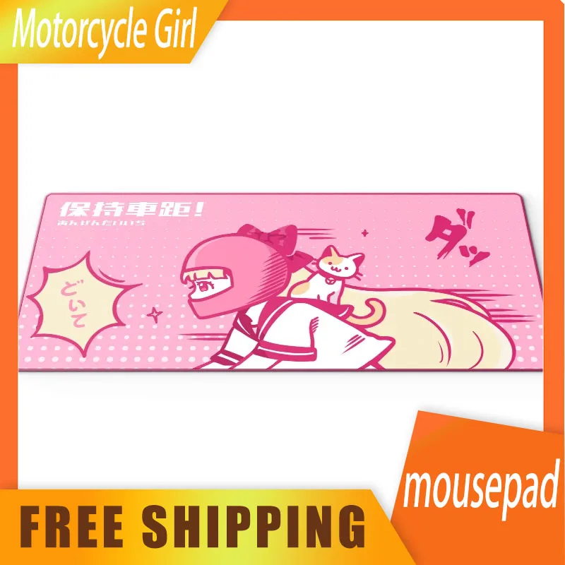 

Motorcycle Girl Keyboard Mat Anime Diy Customization Cartoon Cute Mousepad Mechanical Keyboard Pad For Girl Desktop Computer