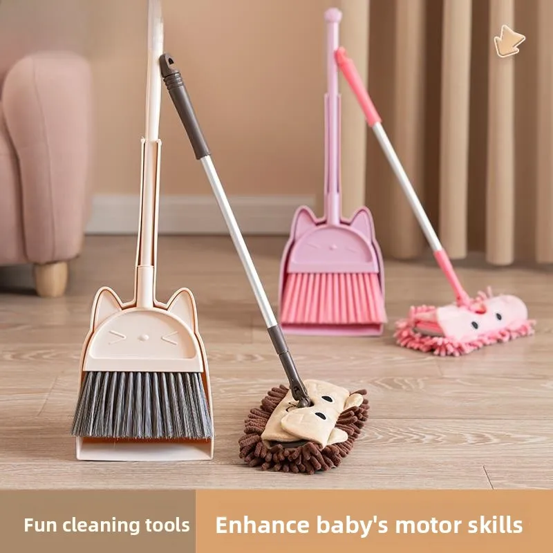 

Children's Broom And Dustpan Set Toy for Pretend Play Floor Cleaning Tool Durable PP Material for Home Cleaning