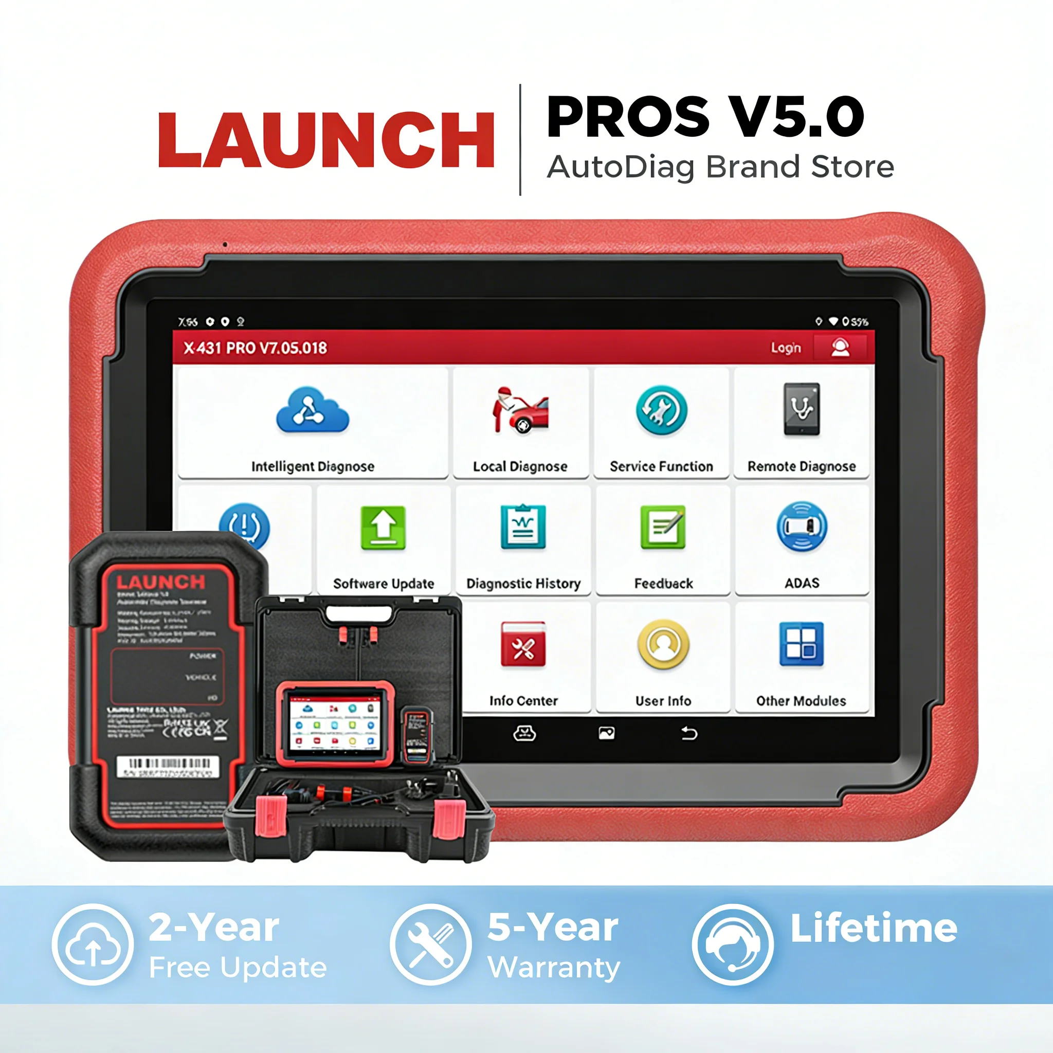 LAUNCH X431 PROS V 5.0 Car Diagnostic Tools Automotive OBDII Scan Tool Auto Scanner OBD2 ECU Coding pk X431 V plus