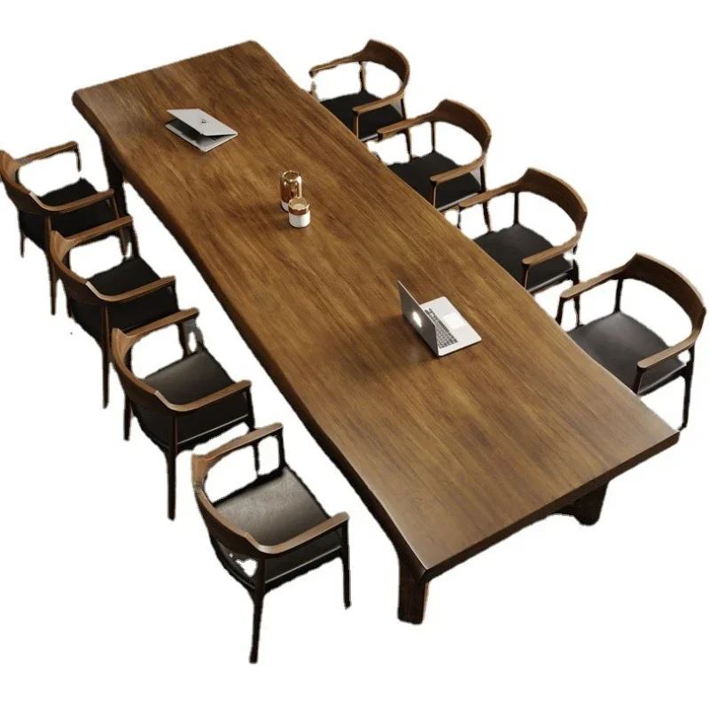 

Long table Simple solid wood large board table Training staff Long table and chairs