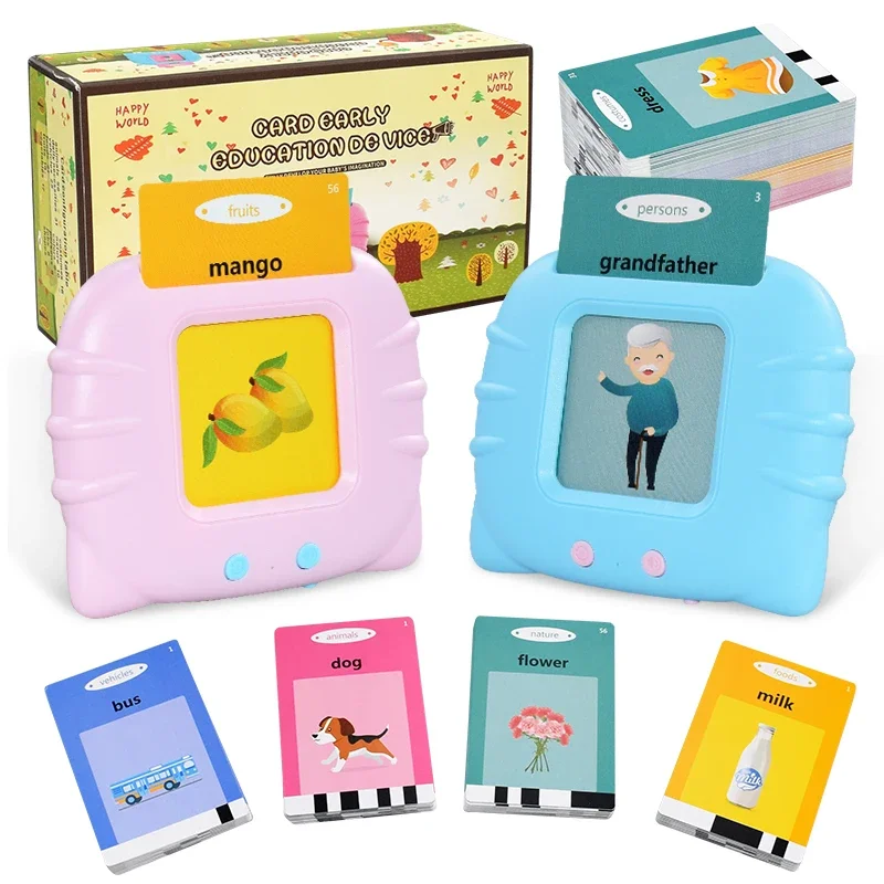 Kids Audio Electronic Cards Book Cognitive Talking Flash Cards Early Education Learn English Words Toys Game for Toddlers Gift