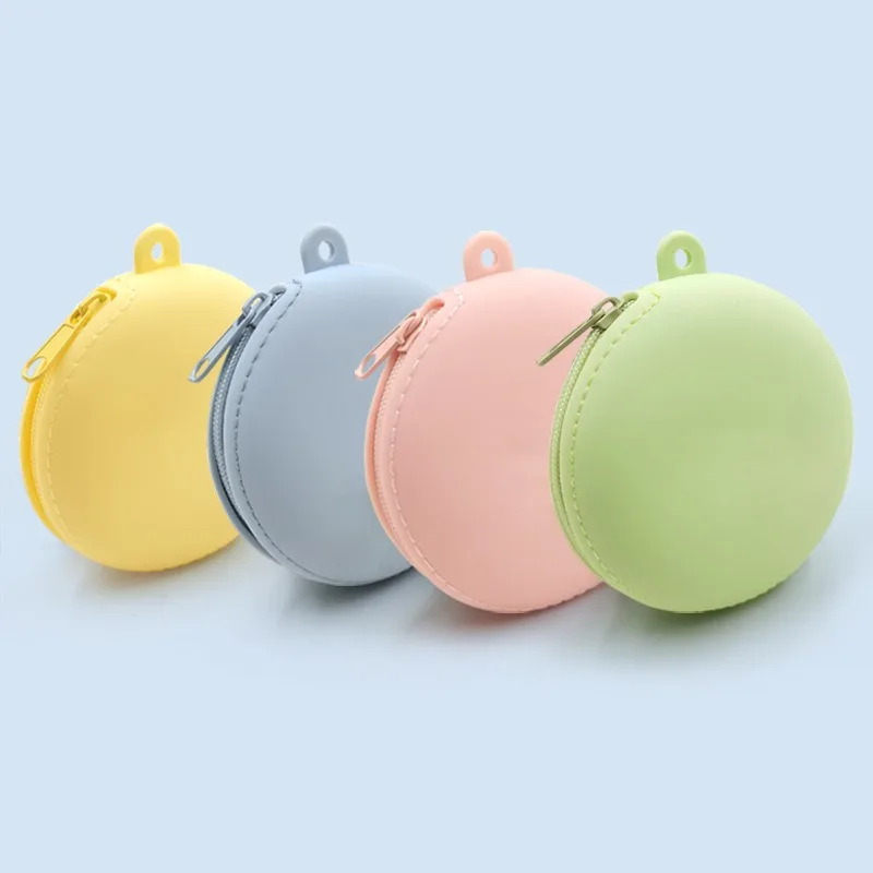 

Trendy Round Silicone Purse Ideal Earphone Bag with Cartoon Design Mini Purse